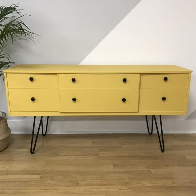 Sunflower yellow 6 draw dresser