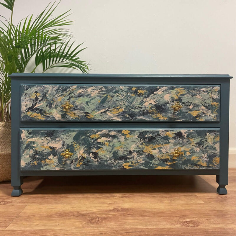 Hand-painted chest of drawers in Annie Sloan Aubusson Blue