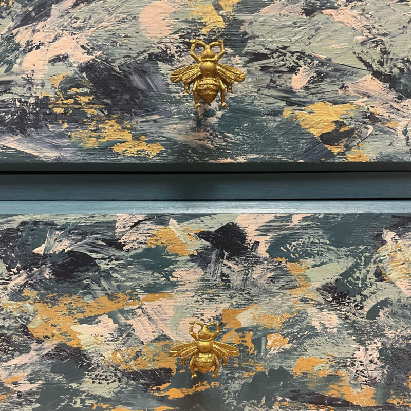 Hand-painted chest of drawers in Annie Sloan Aubusson Blue