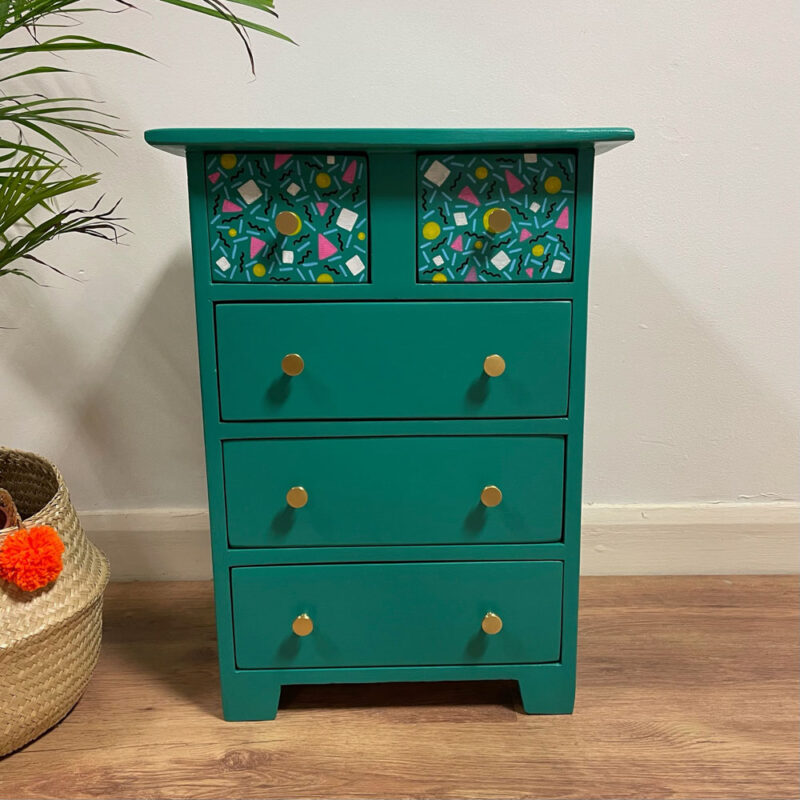 habd painted bedside table