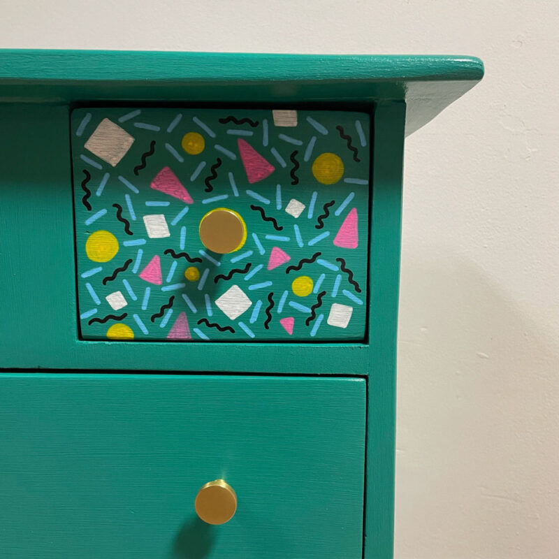 habd painted bedside table